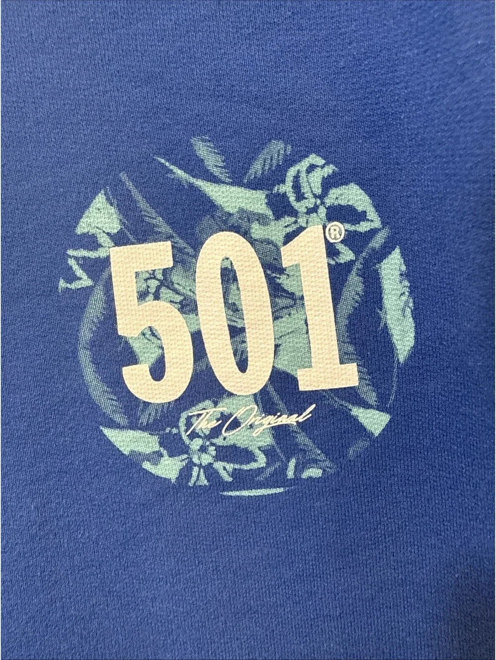 Levi’s 501 Men’s Blue Oversized Cotton Sweatshirt Size Small 100% Cotton
